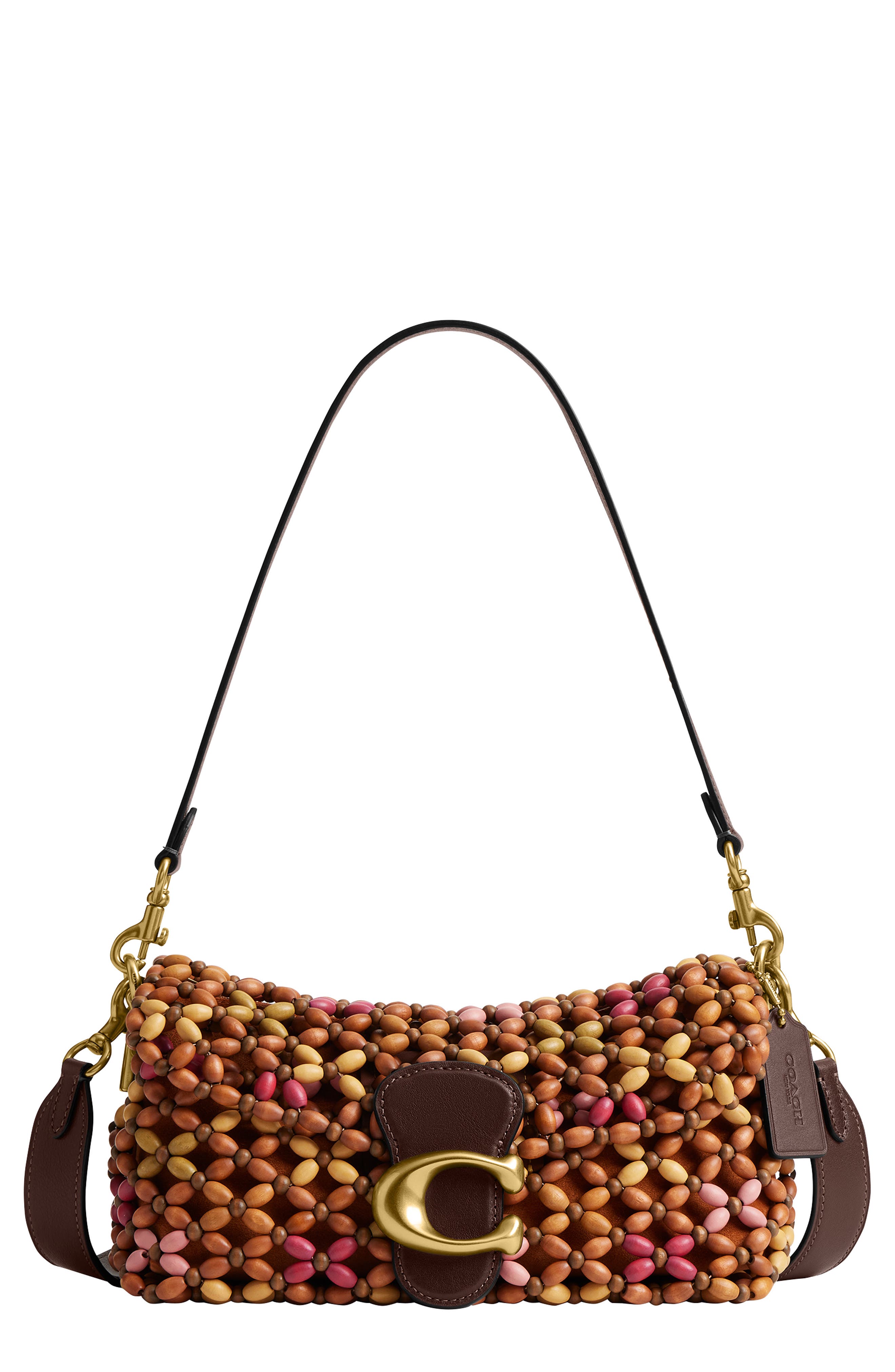 COACH Tabby 26 Wooden Bead Shoulder Bag, Main, color, Maple Multi