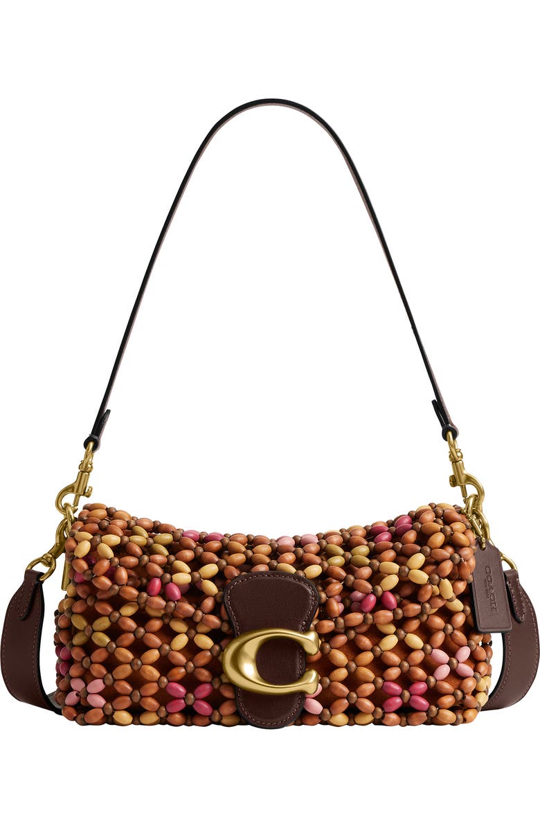 COACH Tabby 26 Wooden Bead Shoulder Bag, Main, color, Maple Multi