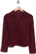 Adrianna Papell Ruched Front Textured Knit Top