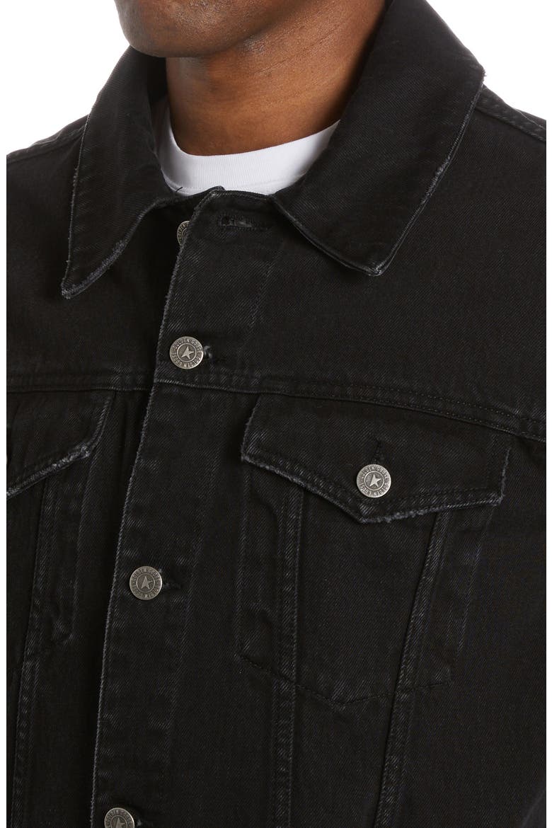 Logo Patch Denim Jacket, Alternate, color, BLACK