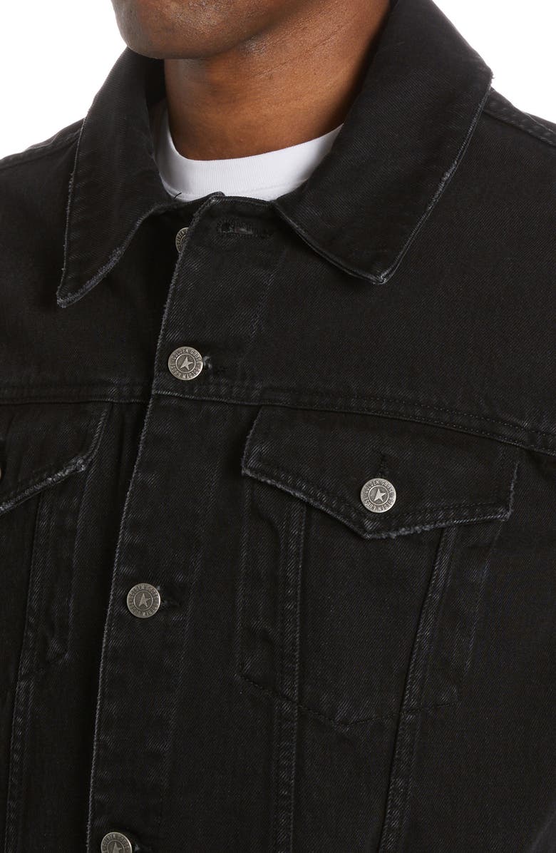 Golden Goose Logo Patch Denim Jacket, Alternate, color, Black