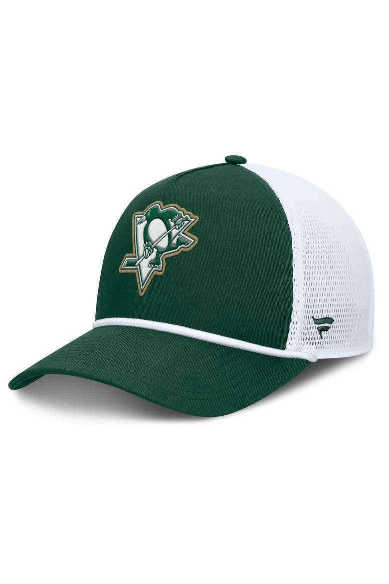 Men's Fanatics Green/White Pittsburgh Penguins Bermuda A-Frame Adjustable Hat, Main, color, Green