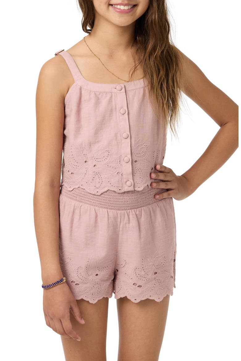 Kids' Annalee Eyelet Embroidered Shorts, Alternate, color, ORCHID
