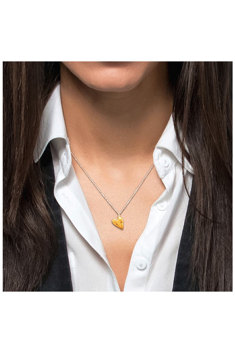 Heart Charm Pendant Necklace, Alternate, color, YELLOW