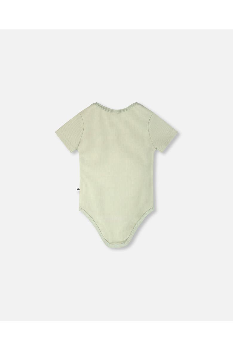 Evolutive Jersey Lion Print Bodysuit, Alternate, color, Sage Green