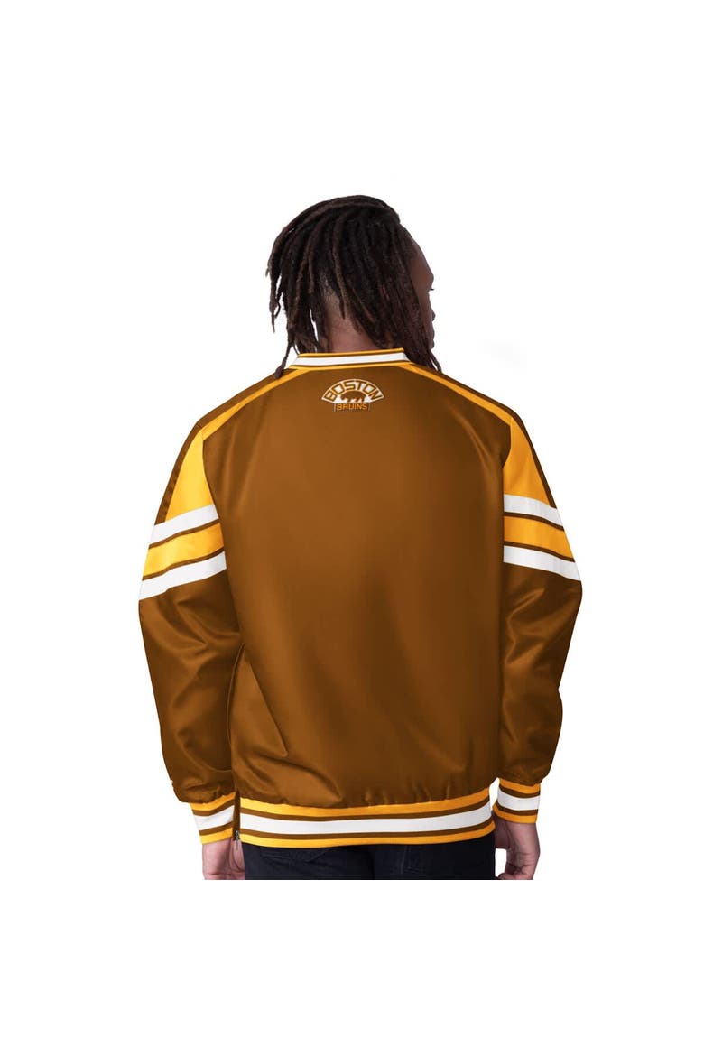 Men's Starter  Black Boston Bruins Reliever V-Neck Pullover Jacket, Alternate, color, Black