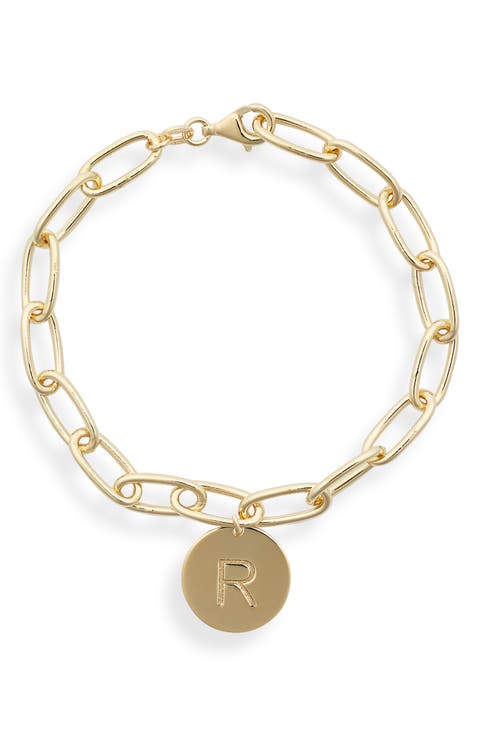 Initial Disc Charm Bracelet