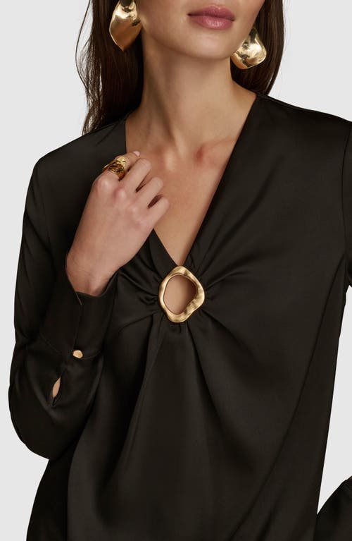 Shop Donna Karan New York Hardware Cutout Popover Shirt In Black