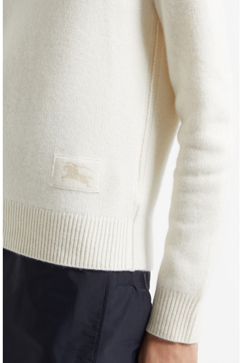 Constance Equestrian Knight Design Stretch Cashmere Crewneck Sweater, Alternate, color, CERAMIC WHITE