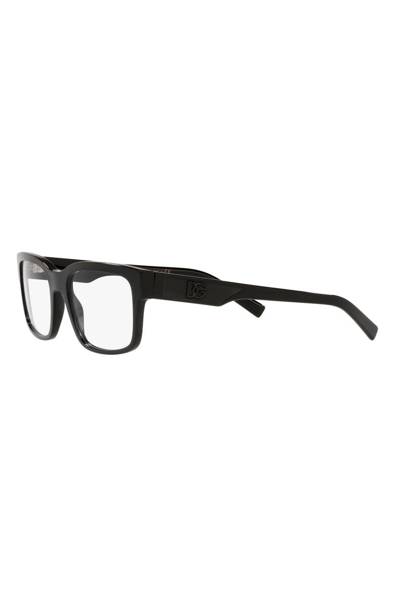 Dolce&Gabbana 57mm Rectangular Reading Glasses, Alternate, color, Black
