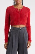 Helmut Lang Eyelash Knit Cropped Cardigan