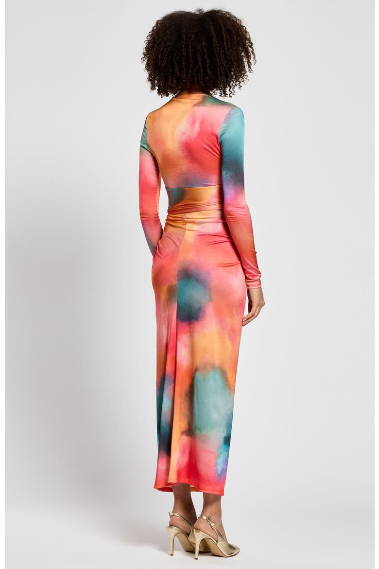 Athena Printed Dress, Alternate, color, Orange Abstract