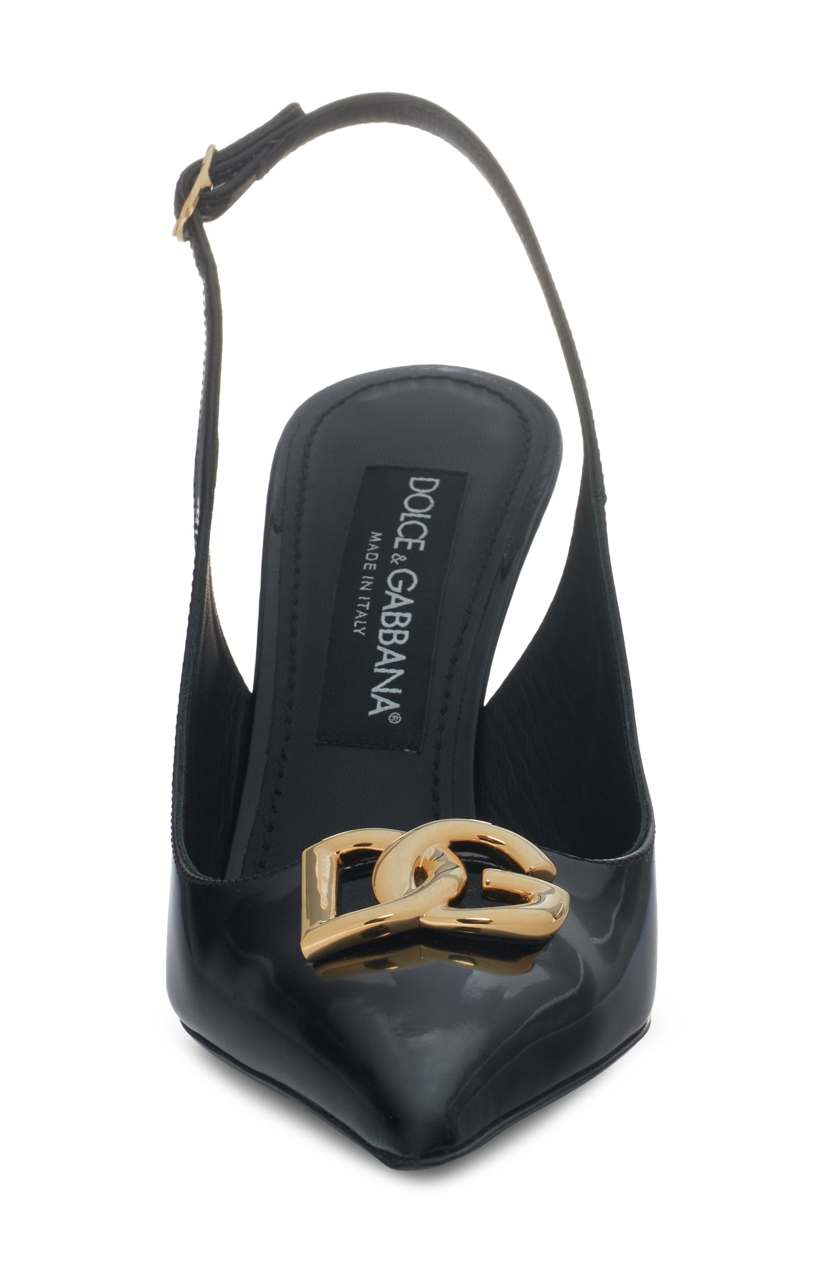 Dolce&Gabbana Lollo Pointed Toe Slingback Pump, Alternate, color, Black