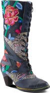 L'Artiste by Spring Step Malagie Lace-Up Cap Toe Knee High Boot