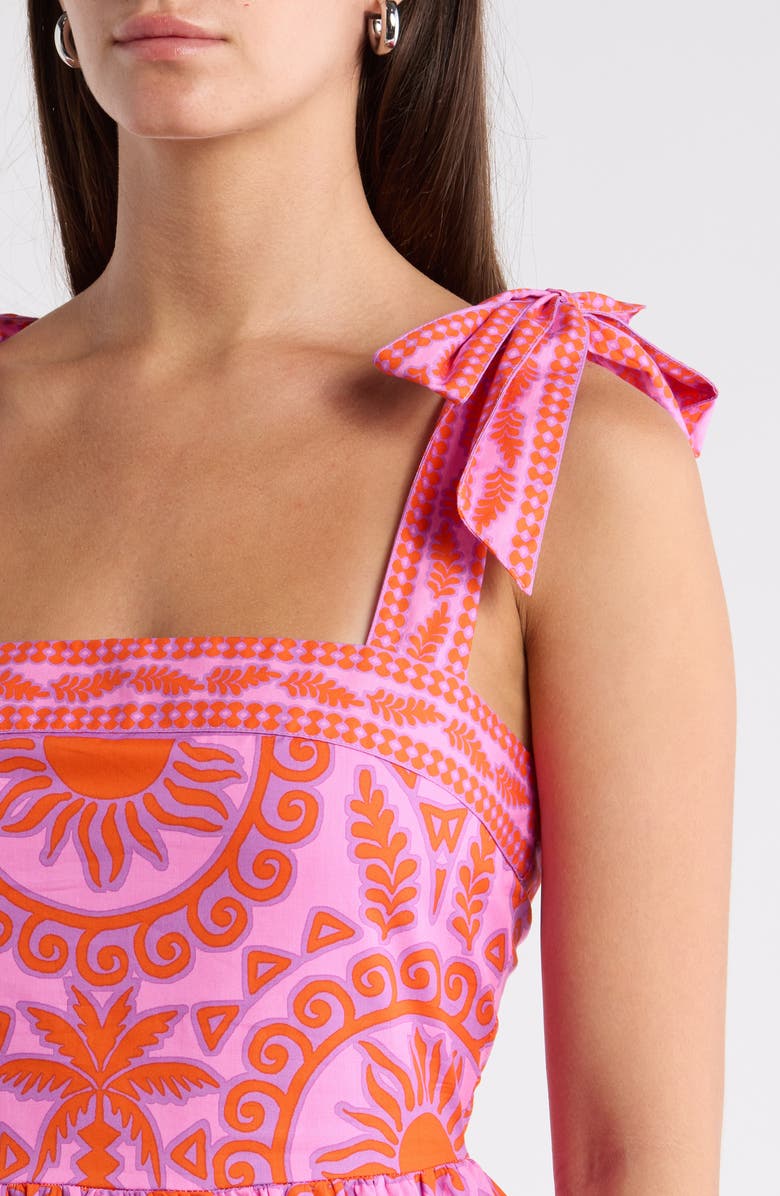 SUGARLIPS Tarie Emely Tiered Cotton Maxi Dress, Alternate, color, Pink-Orange