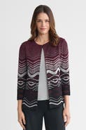 Ming Wang Heritage Lurex Landscape Jacquard Knit Jacket
