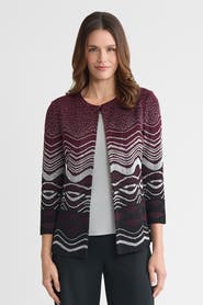 Ming Wang Heritage Lurex Landscape Jacquard Knit Jacket
