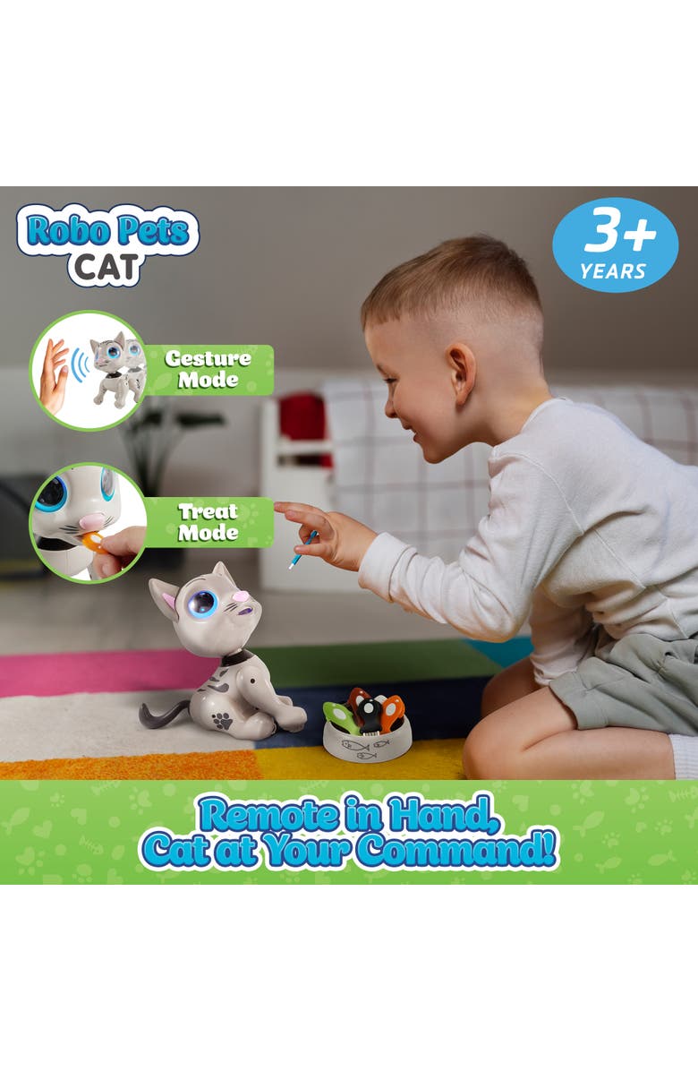 Power Your Fun Robo Pets Education Robot Cat Toy, Alternate, color, Grey