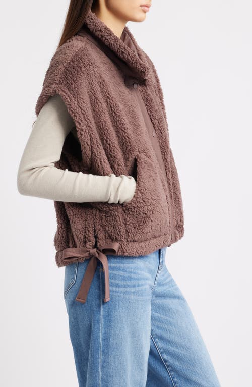 Thread & Supply Wubby High Pile Fleece Vest In Brown