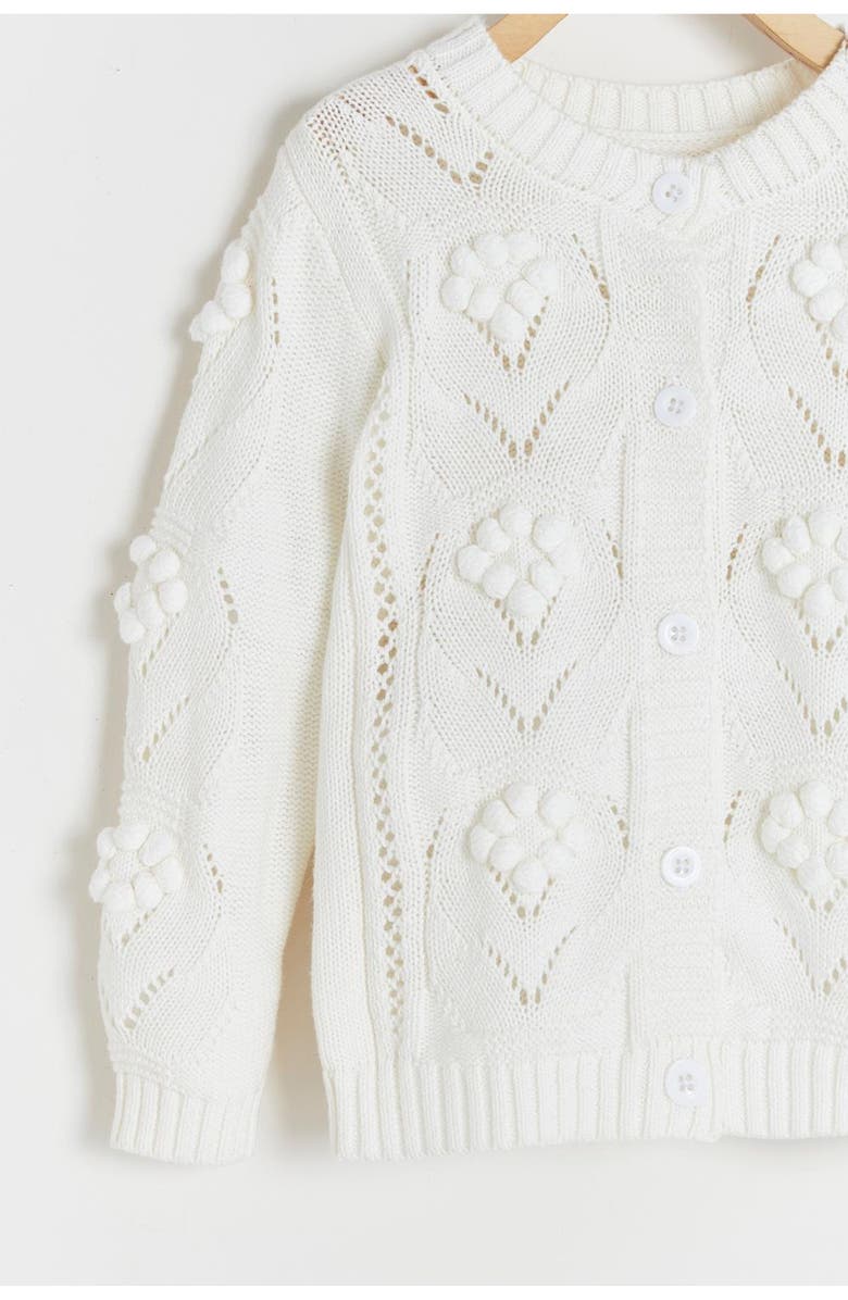 Babycottons Knit Cardigan, Alternate, color, Off White
