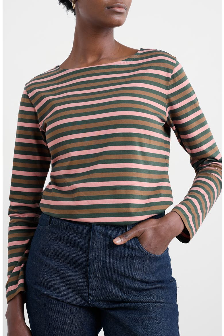 Sailor Stripe Organic Cotton Top, Main, color, DUET MINI CORNISH COPPICE