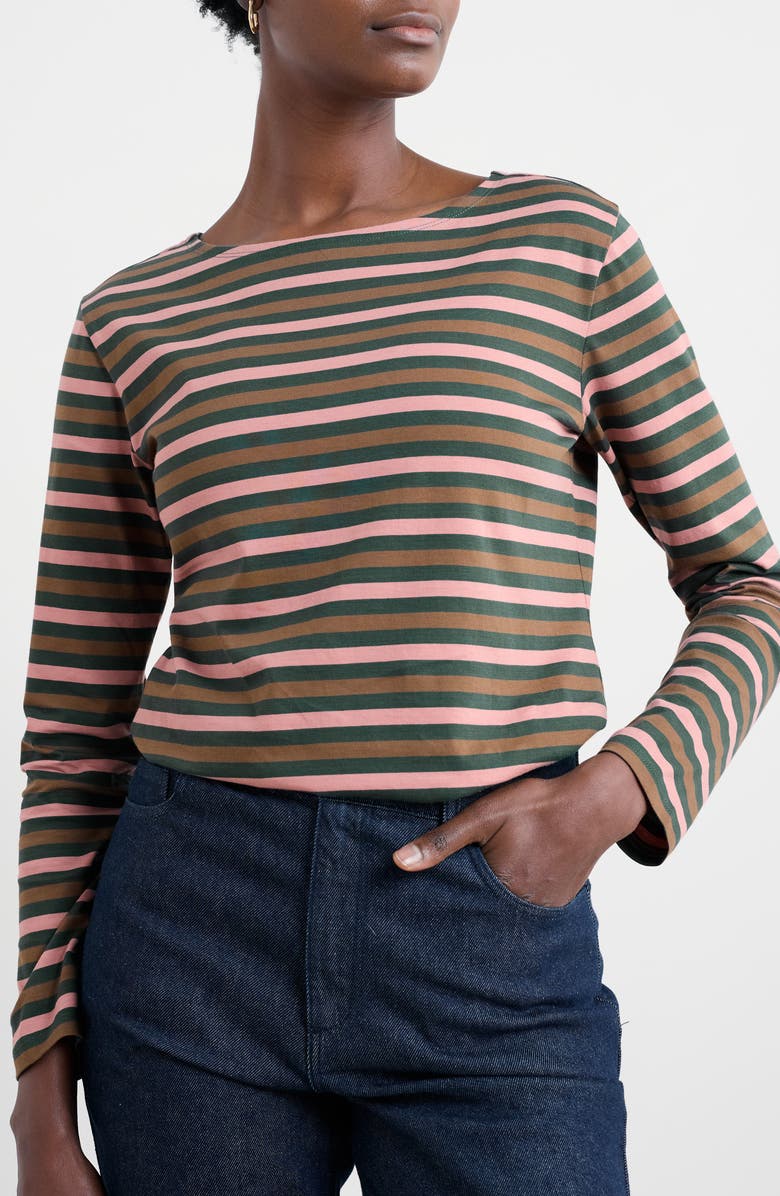 Seasalt Cornwall Sailor Stripe Organic Cotton Top, Main, color, Duet Mini Cornish Coppice