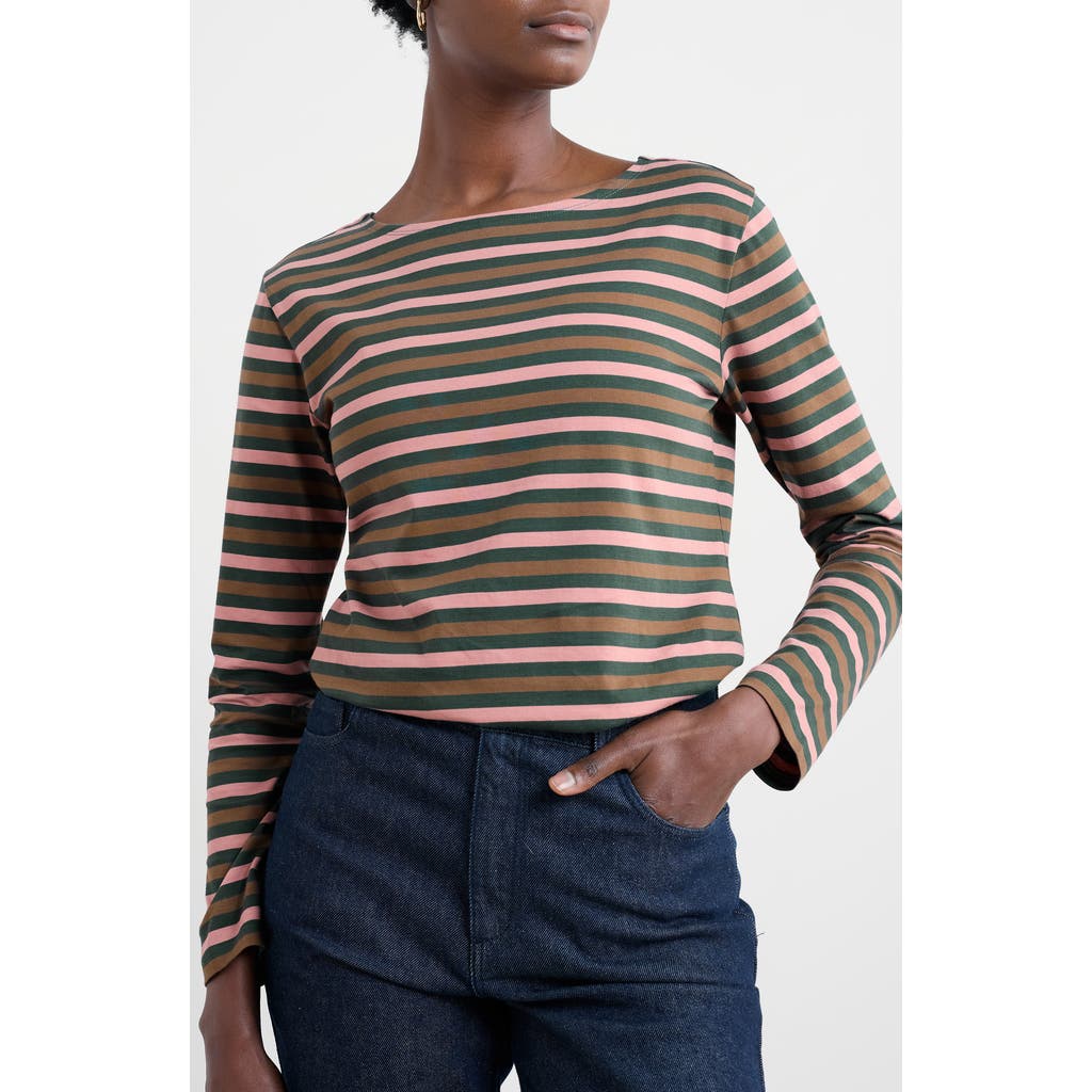 Seasalt Cornwall Sailor Stripe Long Sleeve Organic Cotton T-shirt In Multi