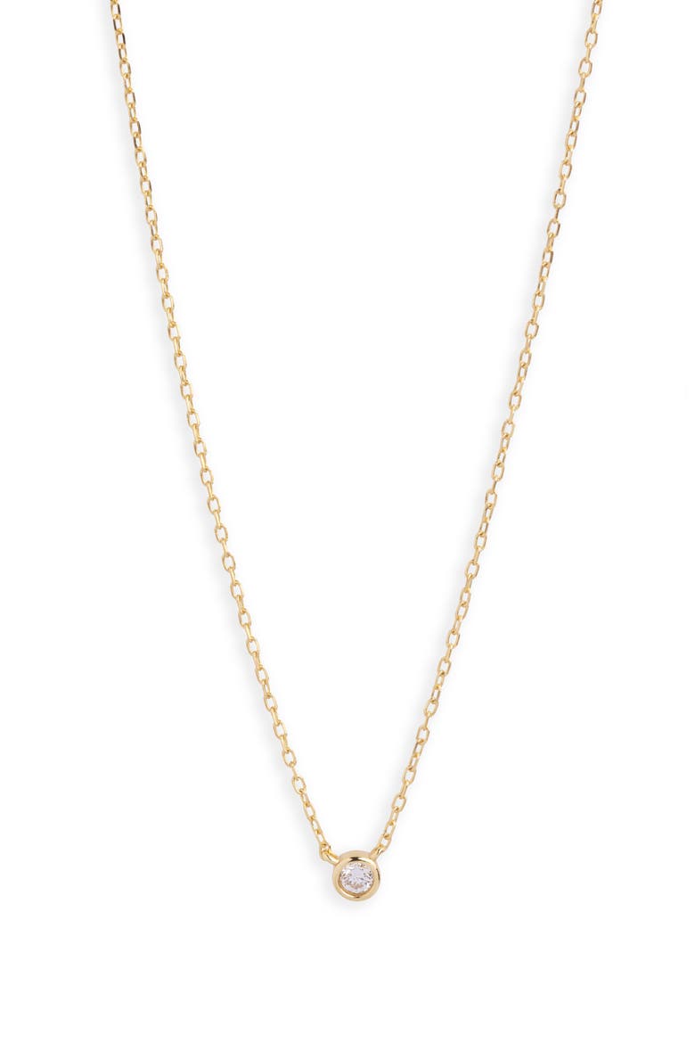 Bezel Lab Grown Diamond Pendant Necklace, Main, color, GOLD
