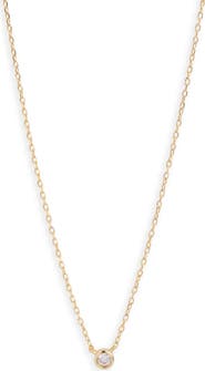 Argento Vivo Sterling Silver Bezel Lab Grown Diamond Pendant Necklace