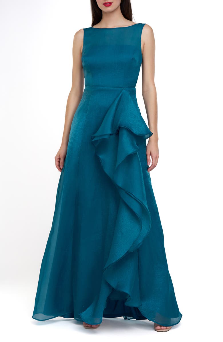 JS Collections Nikita Cascade Ruffle Organza Gown, Main, color,