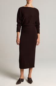 Vince Off the Shoulder Midi Dress