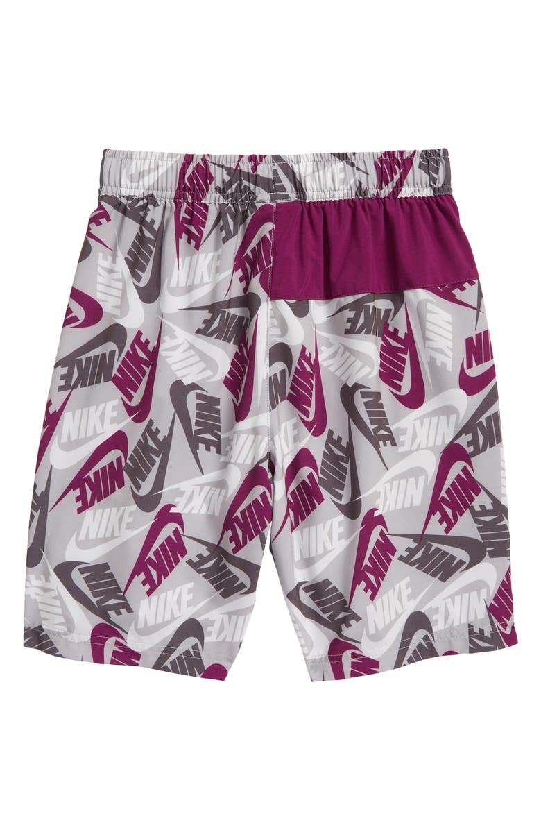 Nike Sportswear Kids' Allover Logo Woven Shorts, Alternate, color, 