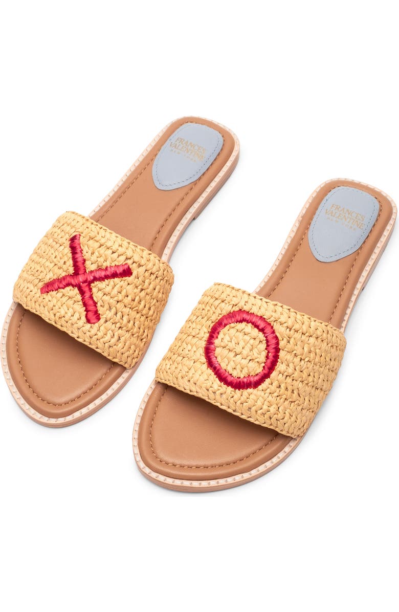 Frances Valentine XO Slide Sandal, Alternate, color, Natural/ Red