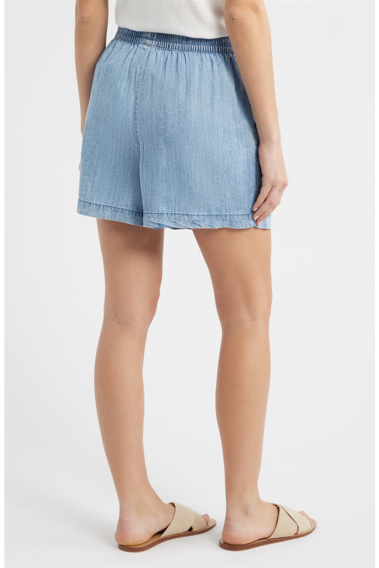 Toney Tie Waist Chambray Shorts, Alternate, color, MEDIUM WASH