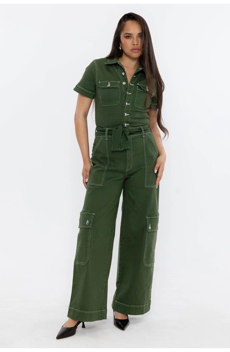 Rudes Denim The Saint Germain Jumpsuit, Alternate, color, Emerald