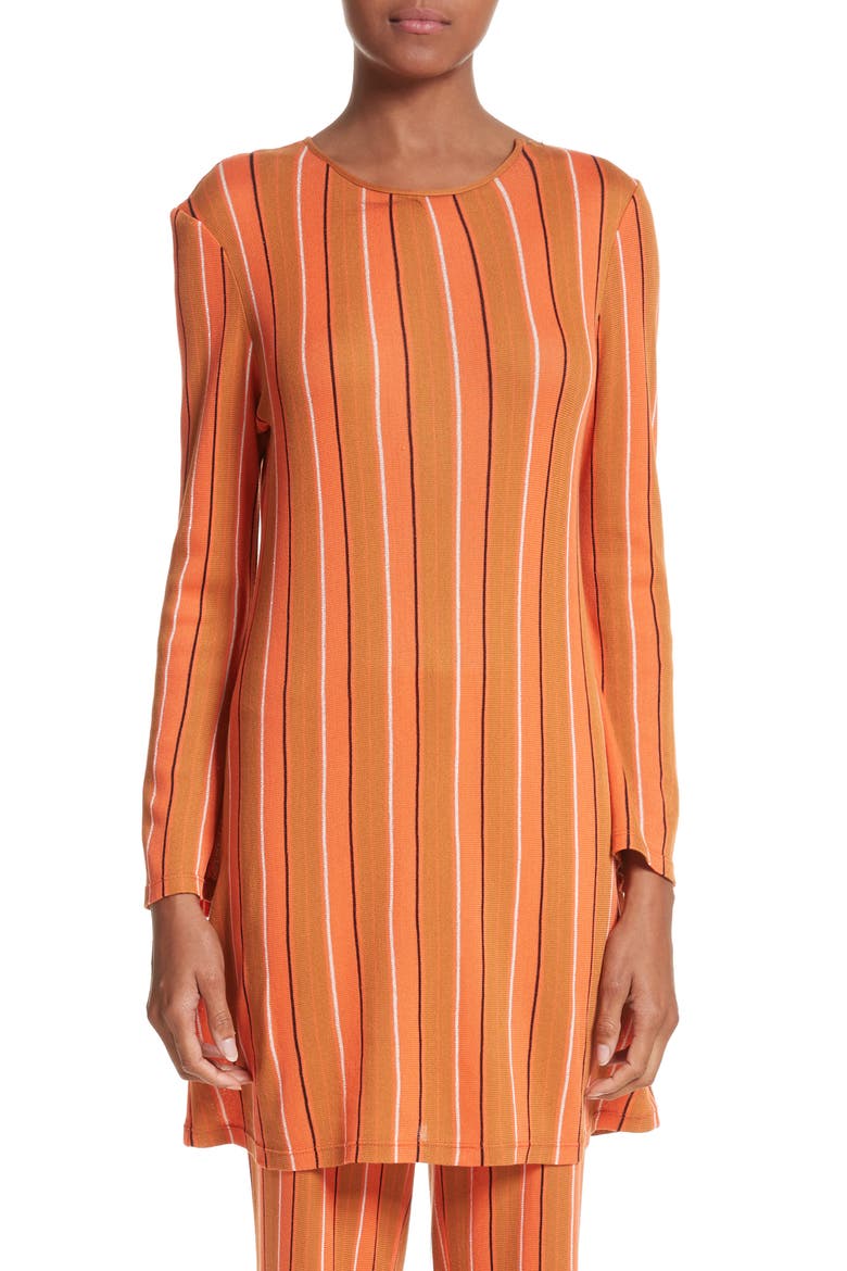 Capo Metallic Stripe Knit Tunic Dress, Main, color, MANGO STRIPE