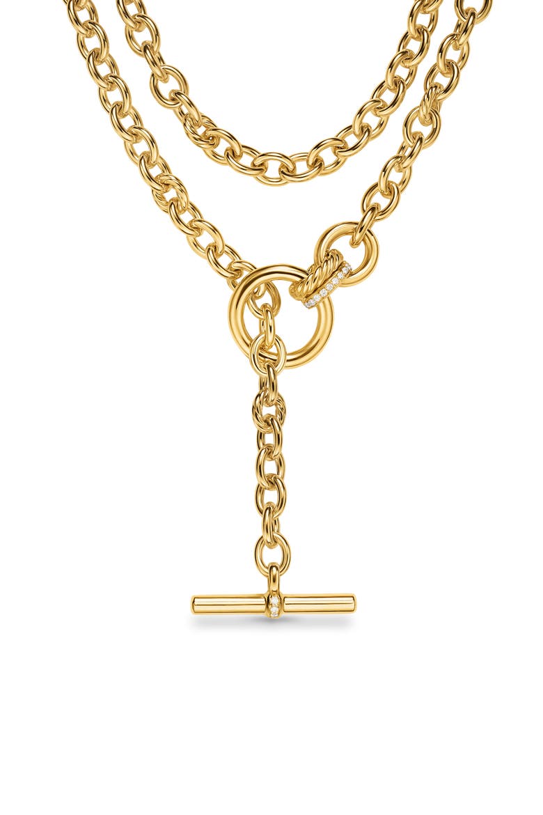 DY Mercer® Double Row Toggle Chain Necklace in 18K Yellow Gold with Diamonds, 8mm video