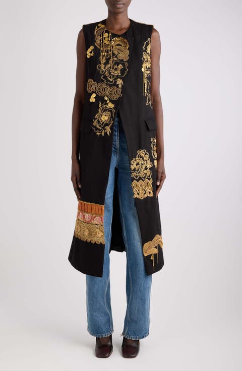 Genzel Embroidered Sleeveless Cotton Dress