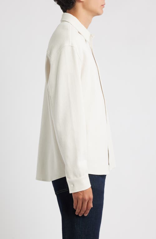 Frame Waffle Textured Button-up Shirt In White
