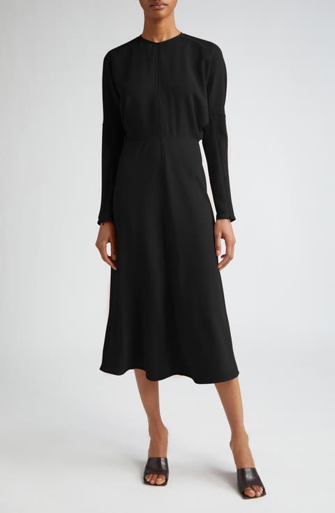 Dolman Long Sleeve Cady Midi Dress