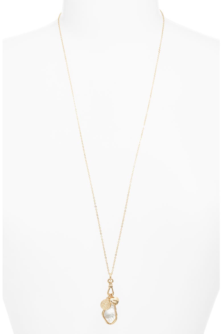 Collected Mother-of-Pearl Charm Necklace, Alternate, color, WHITE- GOLD