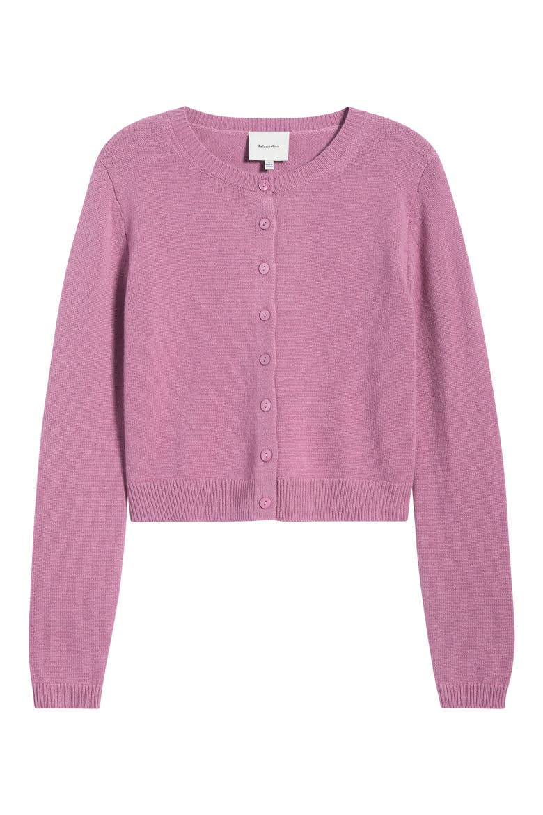 Clara Cashmere Crew Cardigan, Alternate, color, NARCISSUS