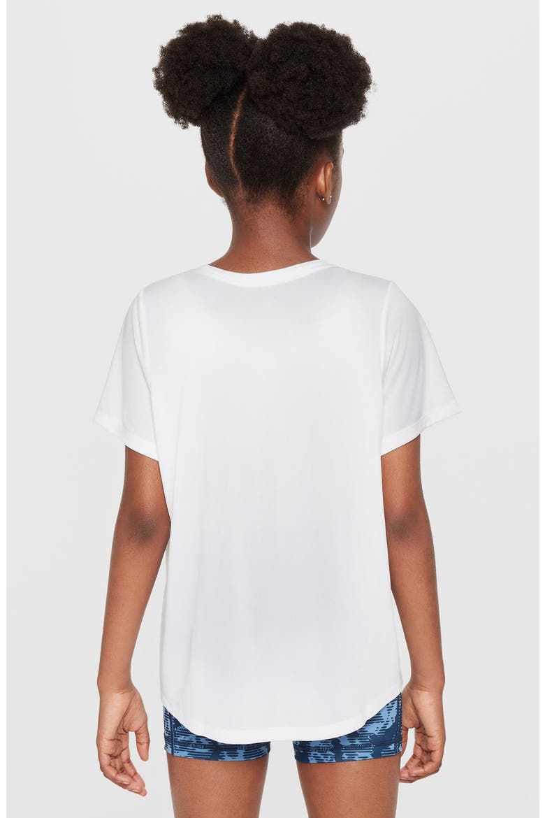 Kids' Swoosh Graphic T-Shirt, Alternate, color, WHITE/ BLACK