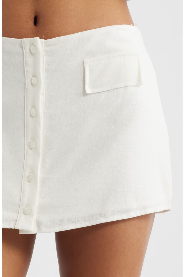 The Gracie Linen Blend Miniskirt, Alternate, color, WHITE
