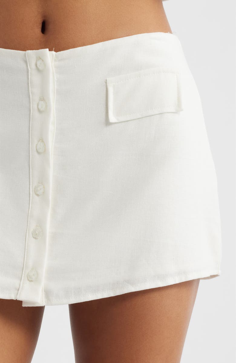 Bella Venice The Gracie Linen Blend Miniskirt, Alternate, color, White