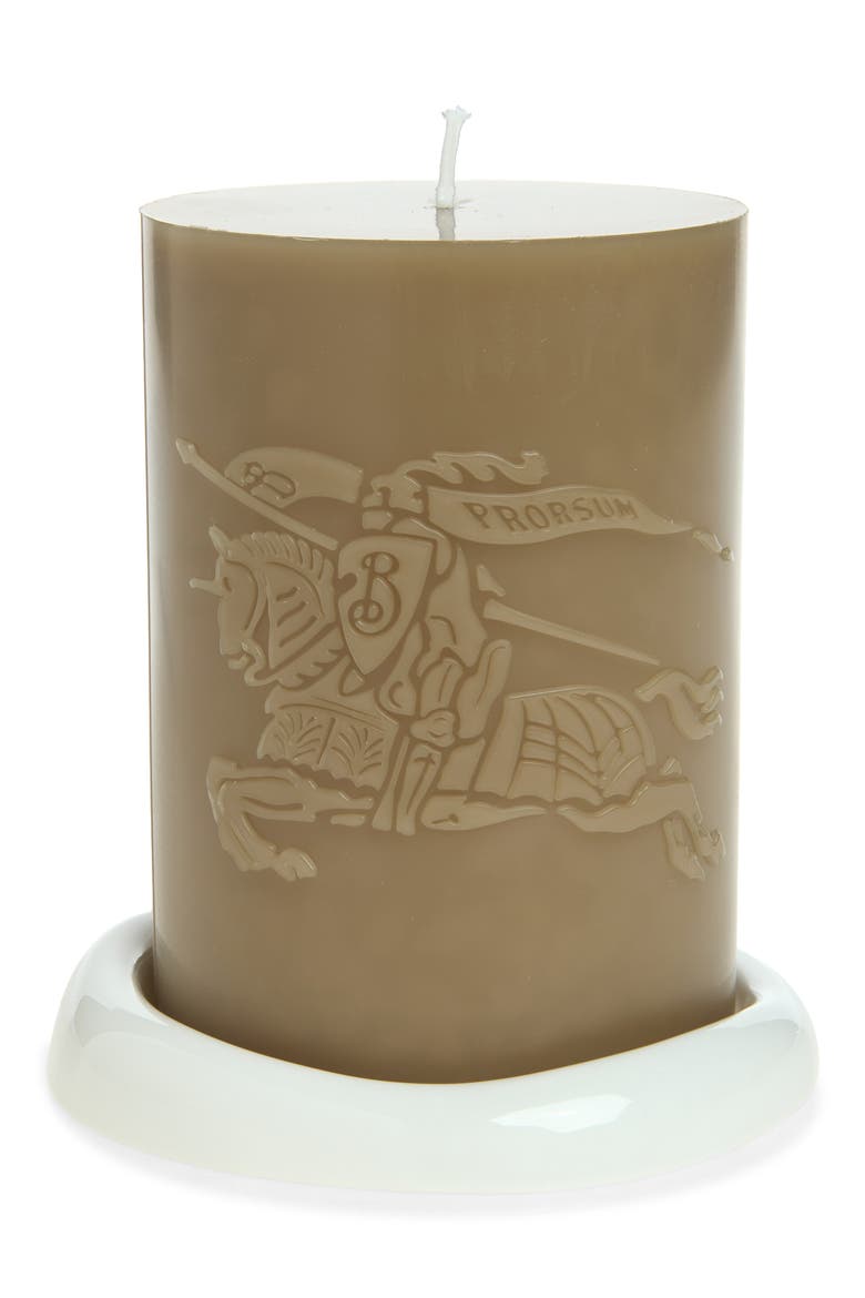 EKD Pillar Candle & Plate, Main, color, HUNTER TAUPE