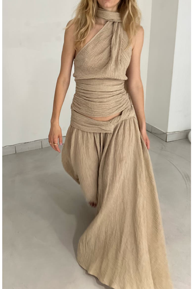 Sahara Asymmetric Maxi Skirt, Alternate, color, Sand