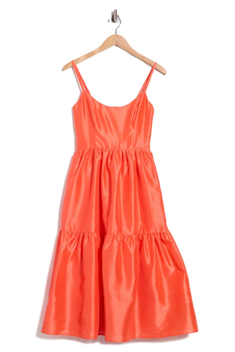 Tommy Tiered Midi Dress, Main, color, CAYENNE