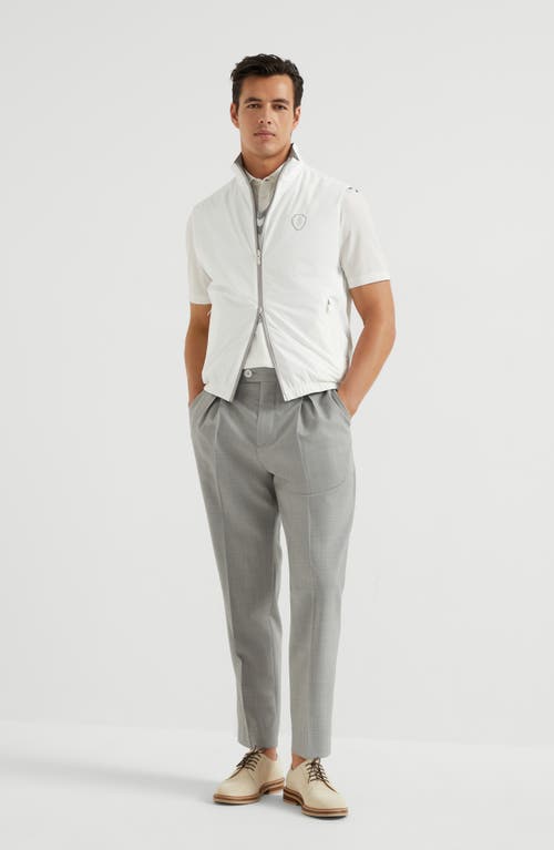 Brunello Cucinelli Wool And Cotton Trousers With Cuffs In Pearl Grey