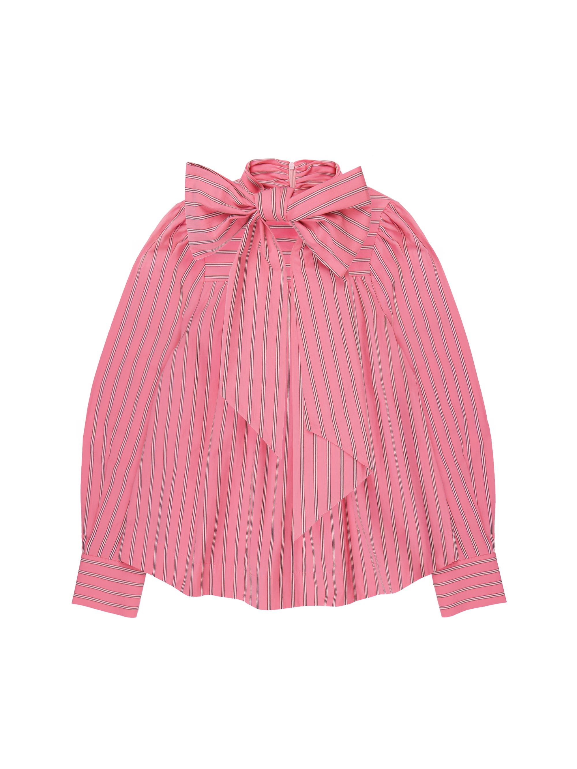 Striped Long Sleeve Bow Detail Blouse - image 2